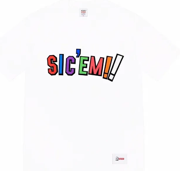 Sic'em! White XL and Tee Color L M Letter  S 21FW Black ￥99 WTAPS 0815